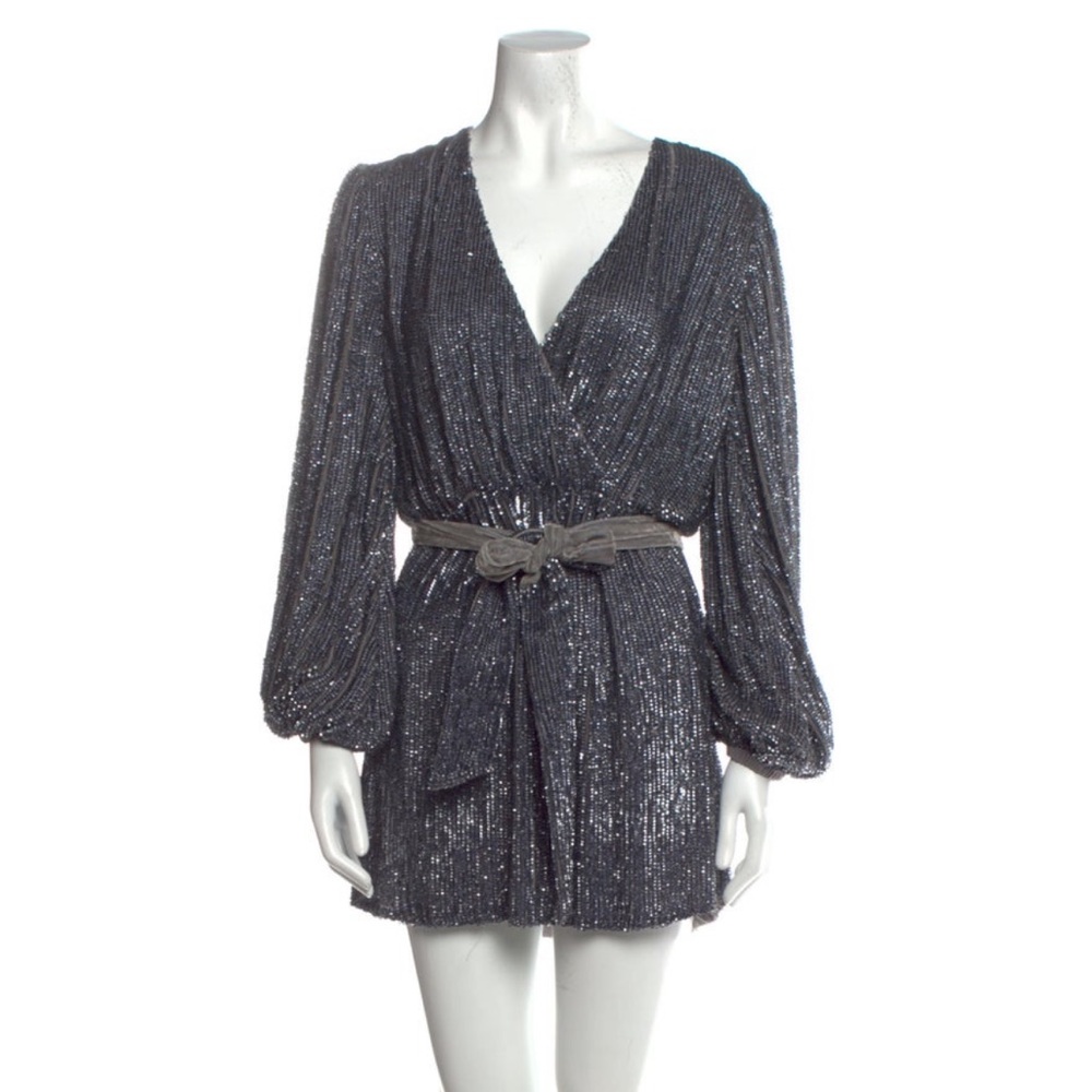 RETROFETE Sparkling Sequin Wrap Dress